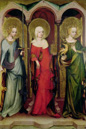 02.St. Catherine of Alexandria, St. Mary Magdalene and St. Margaret of Antioch. Painting on the reverse of Trebon Altarpiece,1380